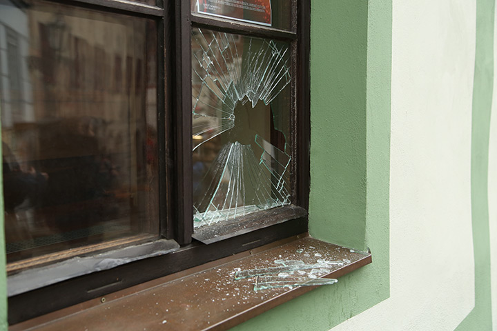 A2B Glass are able to board up broken windows while they are being repaired in Romiley.